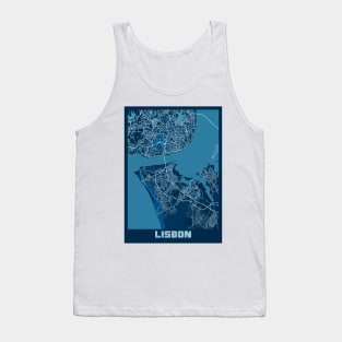 Lisbon - Portugal Peace City Map Tank Top